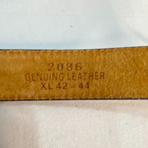 Mens Belt Xl Waist Brown Textured Pattern Genuine Leather - Picture 11 of 11